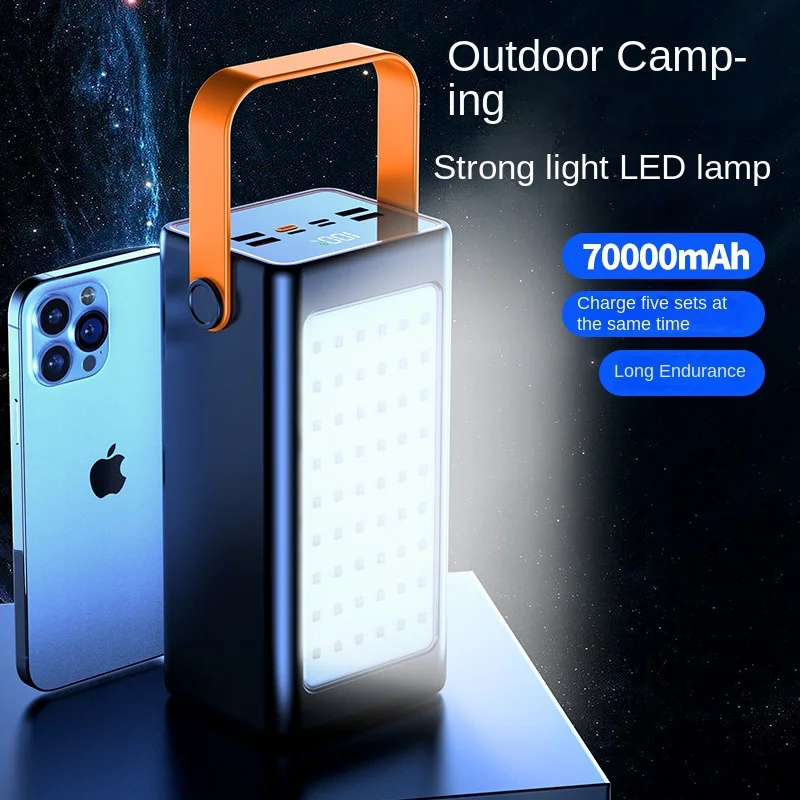 Camping Light Power Bank, Mobile Power Battery, Fast Charging, Large Capacity, Live Broadcast Supplementary Light, 66W, 90000mAh