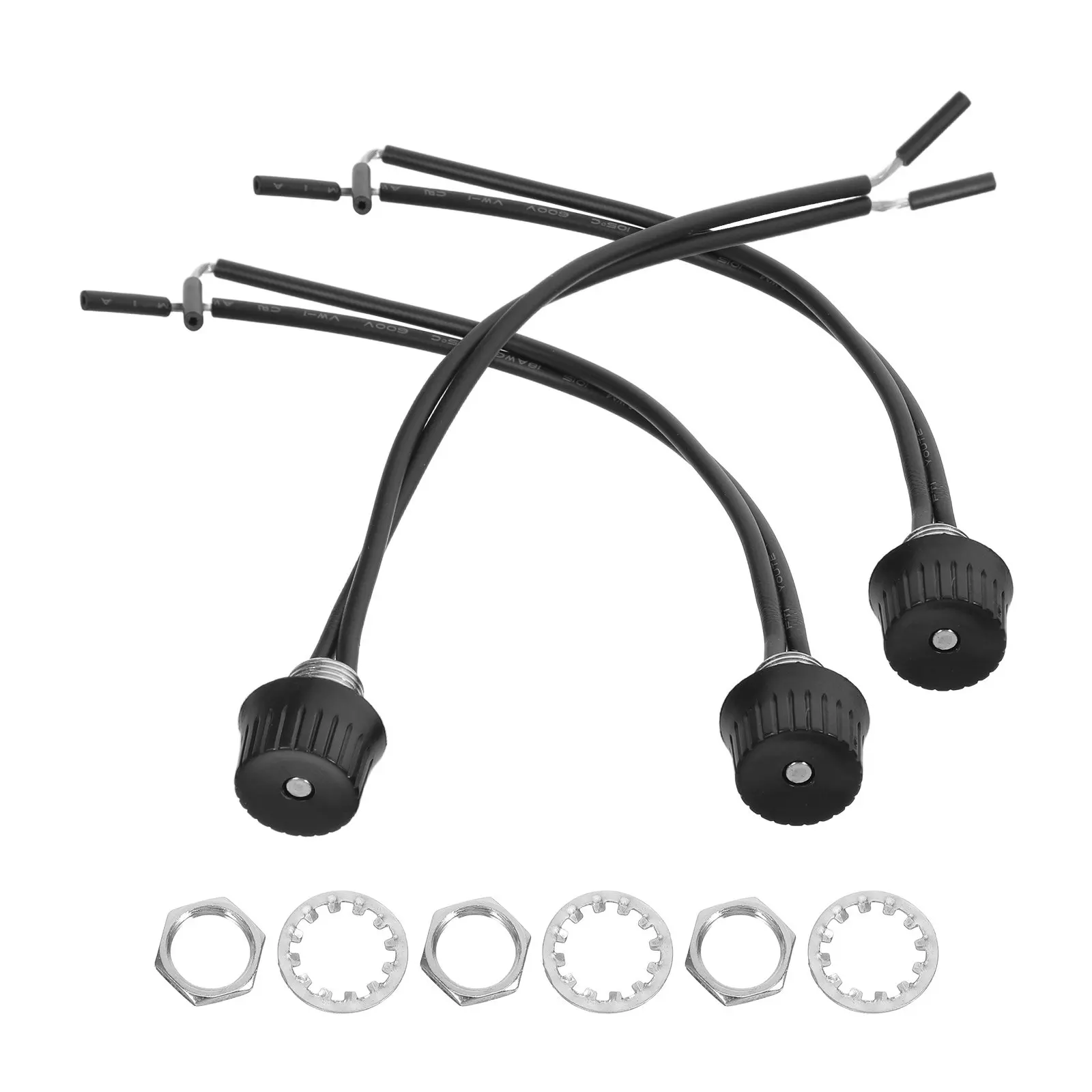 3Pcs Black Metal Rotary Switch 125-250V 3A Canopy Light on Off Switch for Lamp Fan DIY Lighting Accessories Ceiling Fan Switches