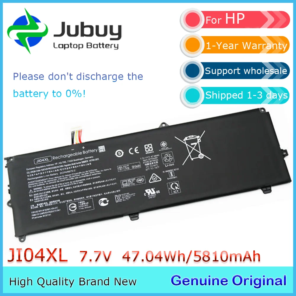 JI04XL 7.7V 47.04Wh Original Laptop Battery for HP EliteBook X2 1012 G2 G2-1LV76EA Series HSTNN-UB7E 901247-855