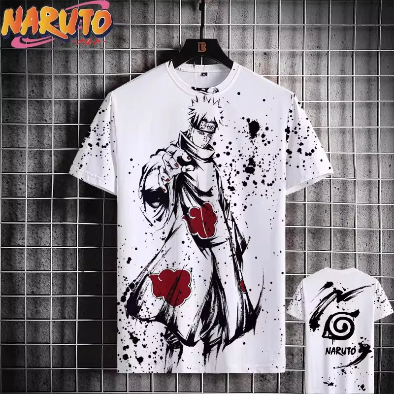 

2025 Summer Men T Shirt Japanese Anime Naruto 3D Printed Casual Short Sleeve Street Oversized Clothing Fashion Cartoon T-shirts