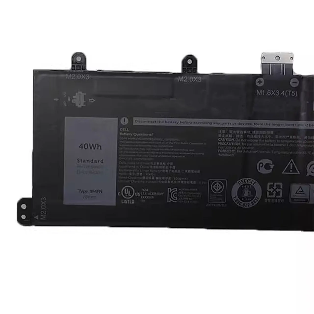 Laptop Battery 9F4FN 2VKW9 7.6V 40WH/5000mAh For 7320 Detachable 14 3420 Series Notebook