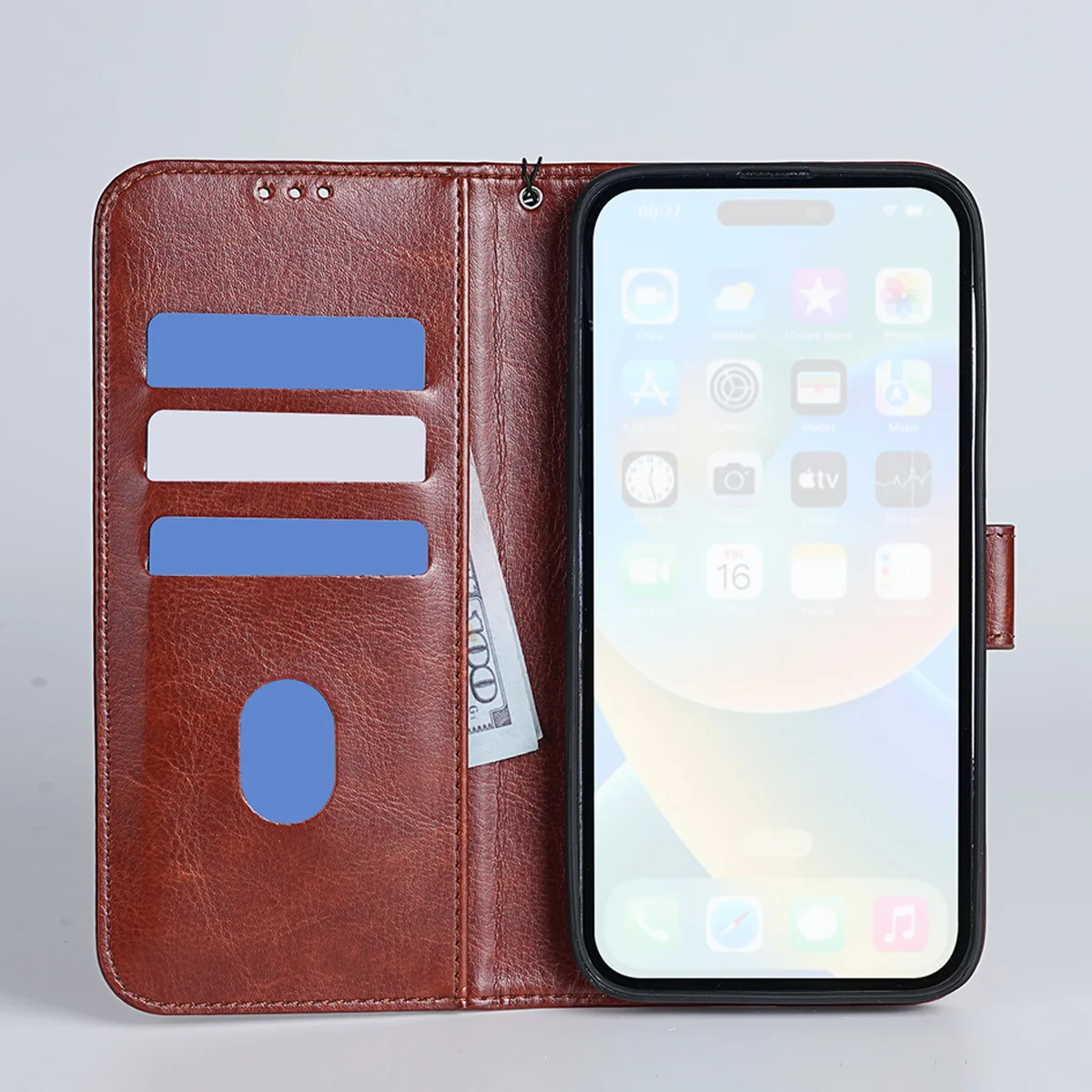 Faux Leather Phone Case for Samsung GalaxyZ Fold 3 Z Fold 4 Z Fold 5 Z Fold 6 Multi-functional Weak Magnetic, Lanyard, Dustproof view 5