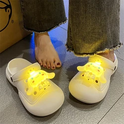 MINISO Cartoon Cute Jade Guigou Flash Charming Shoes Accessories Summer Fashion Trend Wear Lights Versatile Buckles