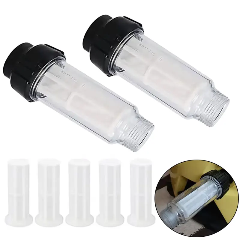 

New High Pressure Washer Filter Hose Filter Set 2 Pieces Filter Cartridge Auto Accessories