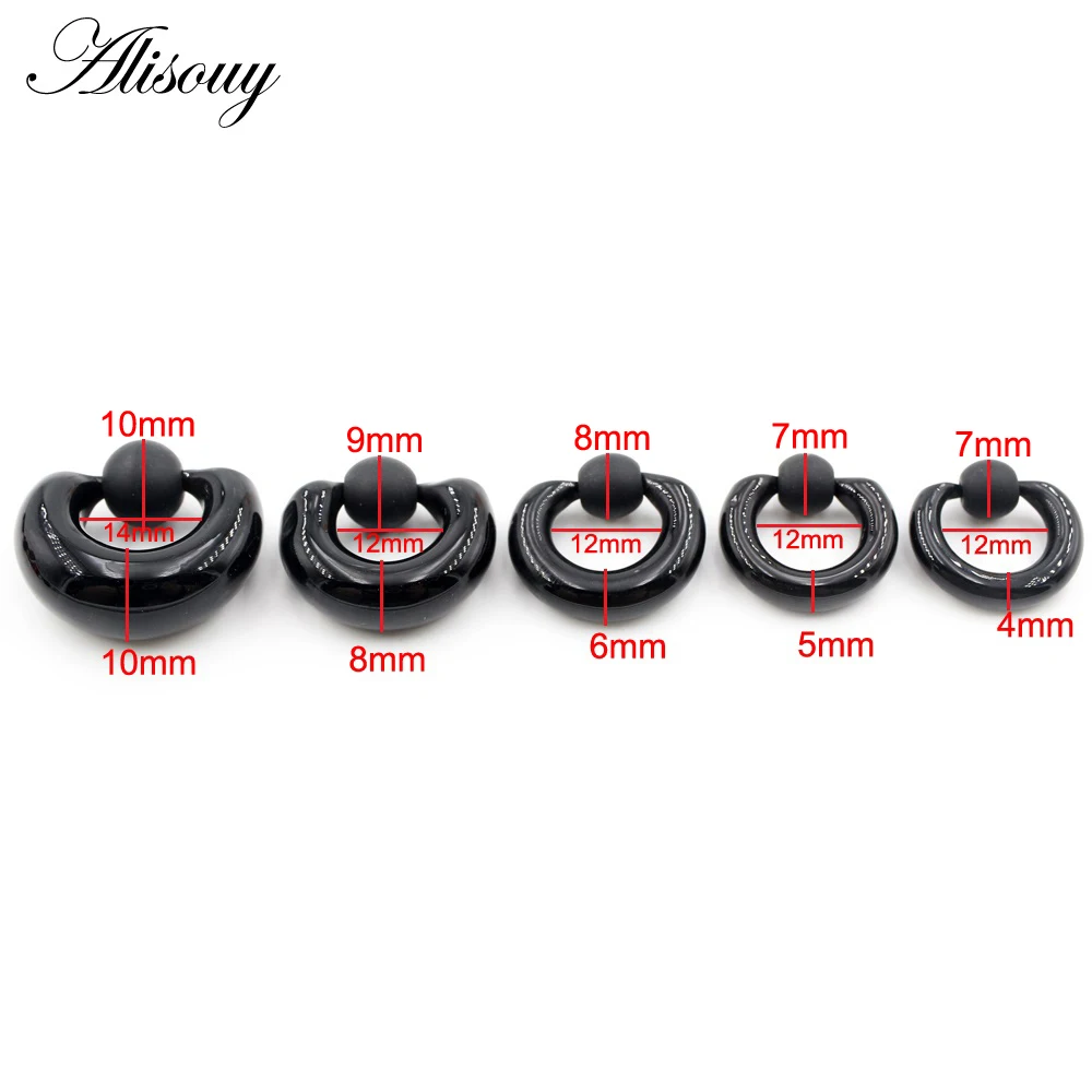 Alisouy 2PCS Glass Captive Ear Plugs Tunnel Expander Tragus Hoop Earrings Nose Nipple Ring Septum Clickers Piercing Body Jewelry