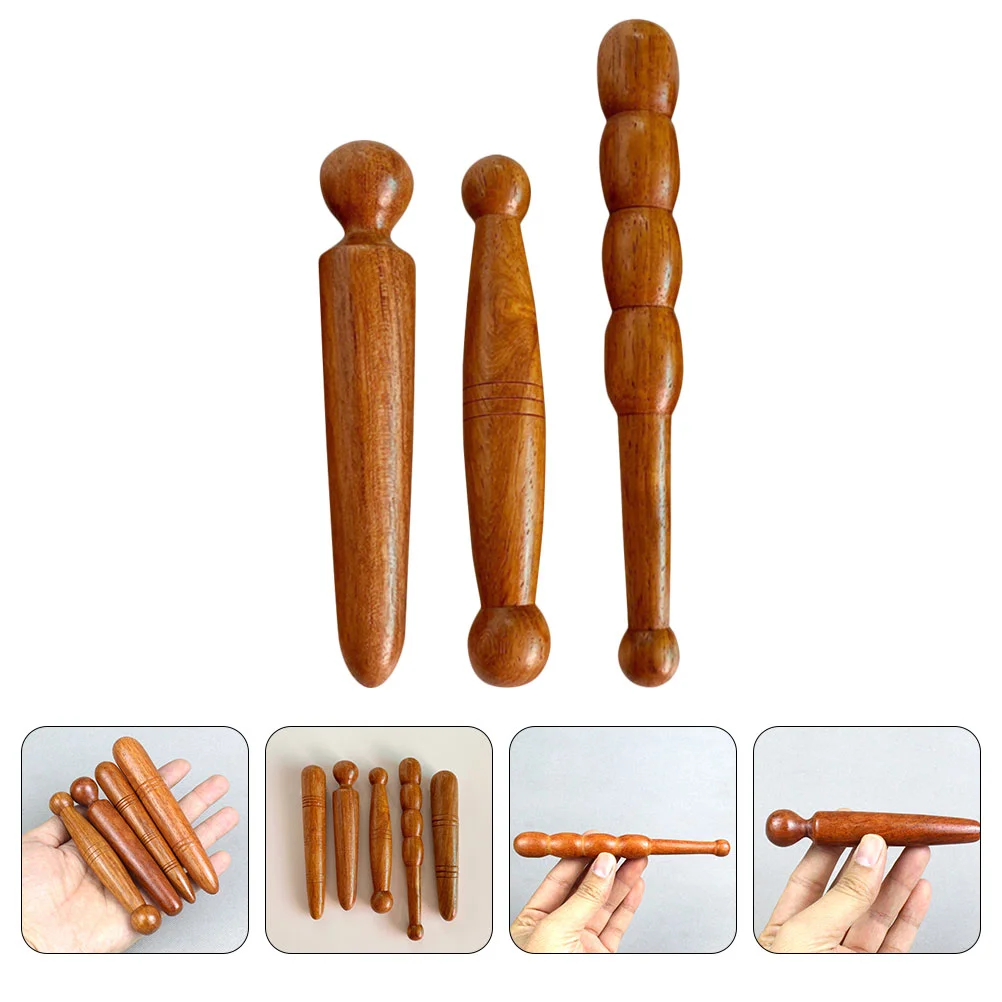 

3 Pcs Foot Massage Stick Reflexology Tools Wood Wooden Massgae Sticks Acupressure Pen