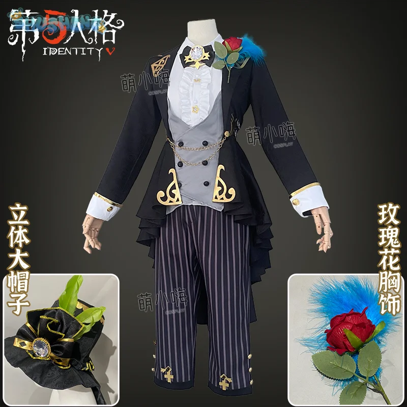 

Костюм для косплея Identity V Demi Bourbon Barmaid, пальто, рубашка, брюки, шляпа, жилет, реквизит, парик, модный мужской женский комплект на Хэллоуин