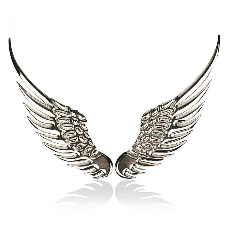 Car Metal Sticker 3D Stereo Metal Angel Wing Car Exterior Decoration For Car Motorcycle Body 3D Wings Car Sticker Accessories