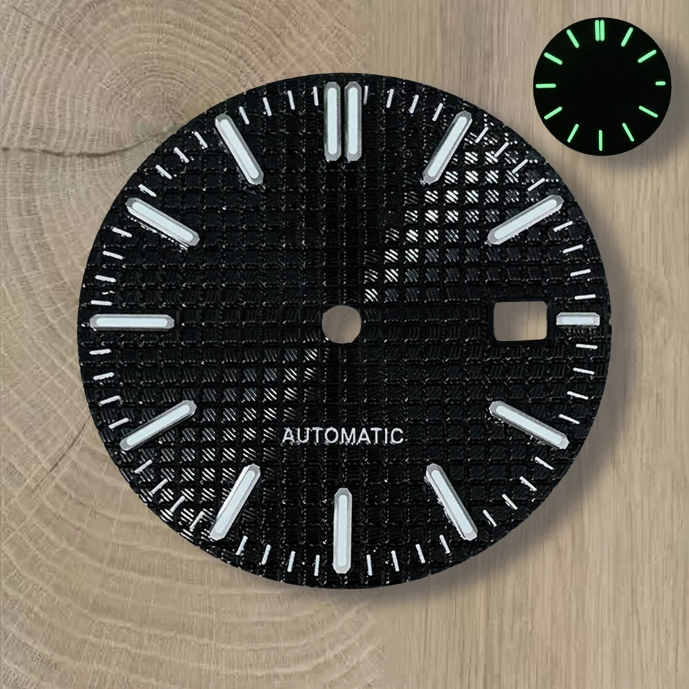 31.8mm S Logo Oak Dial Fit NH35 Automatic Movement Green Luminous High-Quality Watch Modification Accessories