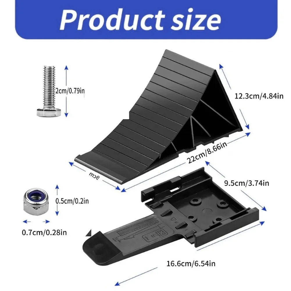 2PCS Heavy-Duty Wheel Stop Blocks Anti-Slip Base Sturdy Skip Stopper Wheel Alignment Block For Travel Trailer RV Camper-ATV