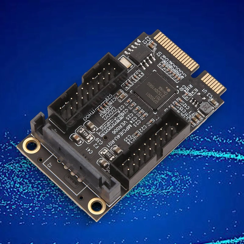 MINI PCI-E a doble 19PIN frontal 19 pines 5Gbps tarjeta de expansión adaptador de 4 puertos D 720201   Módulo de tarjeta de expansión de puerto de recogida SATA