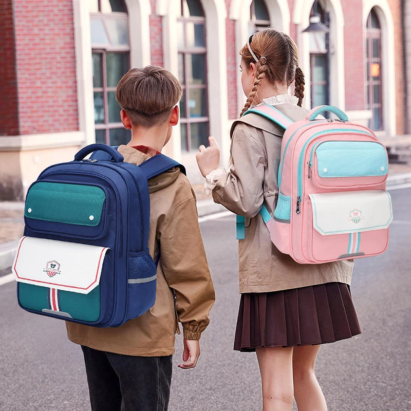 SUN EIGHT-mochila Oxford de escuela primaria para niños, morral con cremalleras de 6 colores brillantes, novedad de 2024