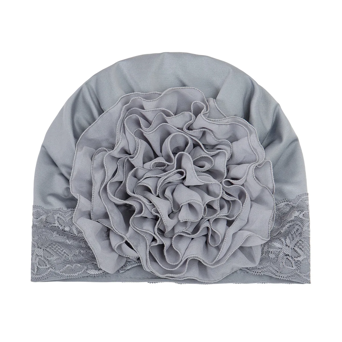 Muslimische Hijab-Innenmütze, Damen-Spitzen-Chemo-Kappe, Blumenmütze, Stretch-Unterhaube, Haarverlust-Kopftuch, Kopfwickel, Turbante Mujer – Detail 2