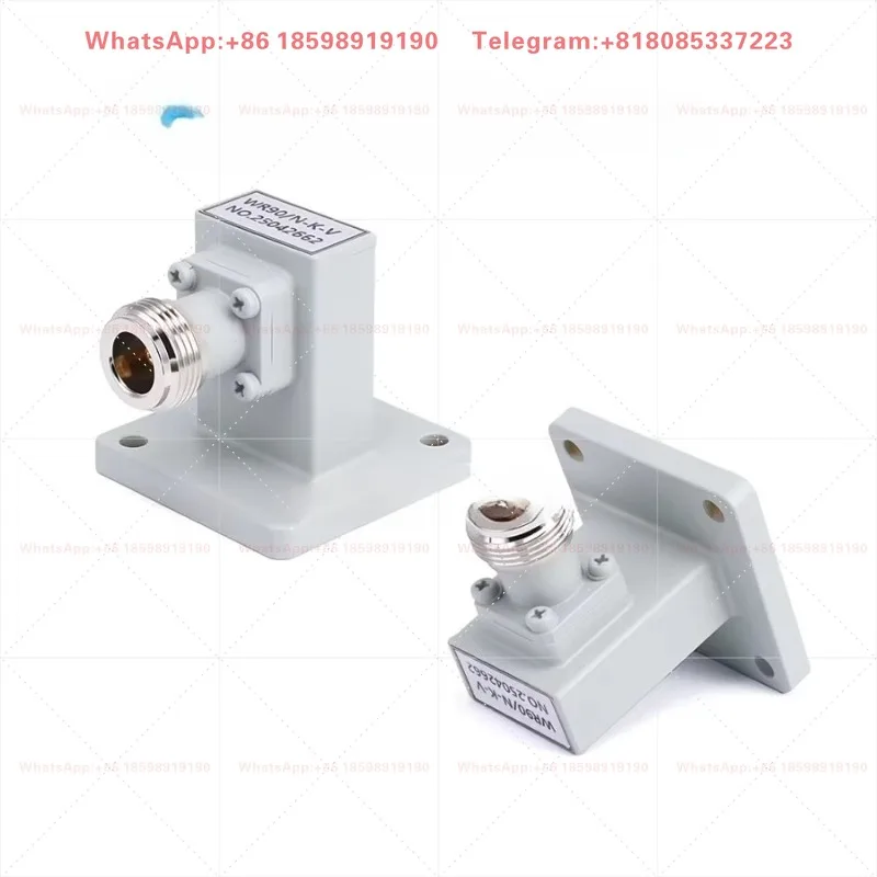 WR-90 to N Female Right Angle Waveguide Adapters with FBP100 Flange 8.2-12.4GHz Coax Telecom Parts