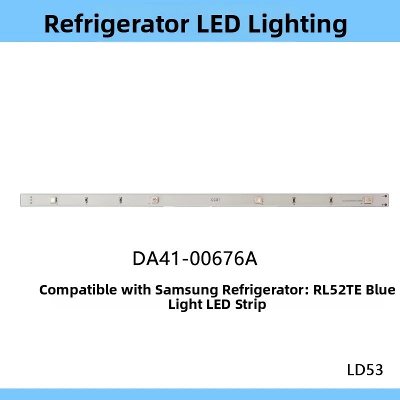 LED Light Strip for For SAMSUNG Refrigerator Interior Lighting 12V Input 4-LED Blue Emission 30cm Fit for OEM Replacement