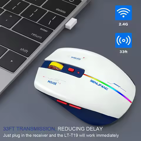 New LT-T19 Ergonomic Gaming 2.4G TYPE-C Wireless Charging Mouse RGB Mice USB Interface For Desktop PC Laptop Computer