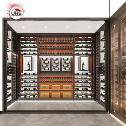 Temperature Wine Cabinet With Led Lights Stainless Steel Whiskey Wine Bar Shelf Kitchen Storage Wine Rack