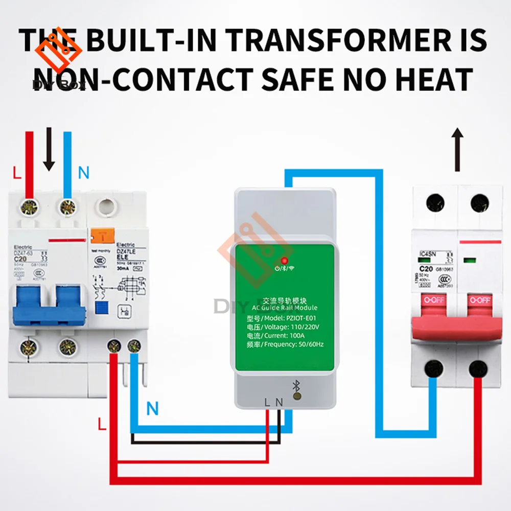 AC Single Phase Din Rail WIFI Power Meter Energy Wattmeter Electric Consumption Meter Work With Tuya 110V 220V 50/60Hz