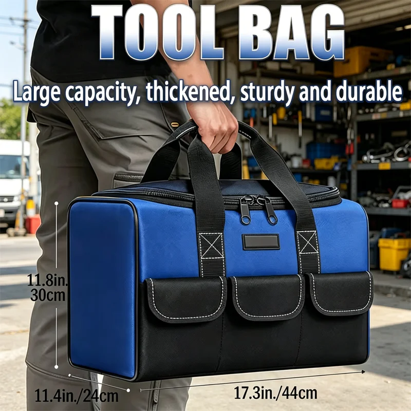 Large Electrician Tool Bag Organizer Heavy Duty Tool Pouch Bag Waterproof Anti-Fall Storage Bag with Multi Pockets Pochete