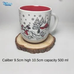 Disney Mickey Minnie Christmas Mark cup female ins high value ceramic water cup cute niche couple cup gift mugs coffee cups
