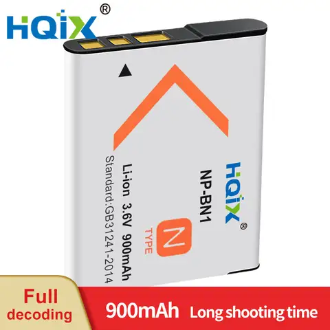 HQIX per Sony DSC-W800 WX220 WX9 WX70 W530 W310 TX5 W350 W390 TX10 T110D T99 QX10 TX55 Fotocamera NP-BN1/NP-BN Caricabatterie Batteria