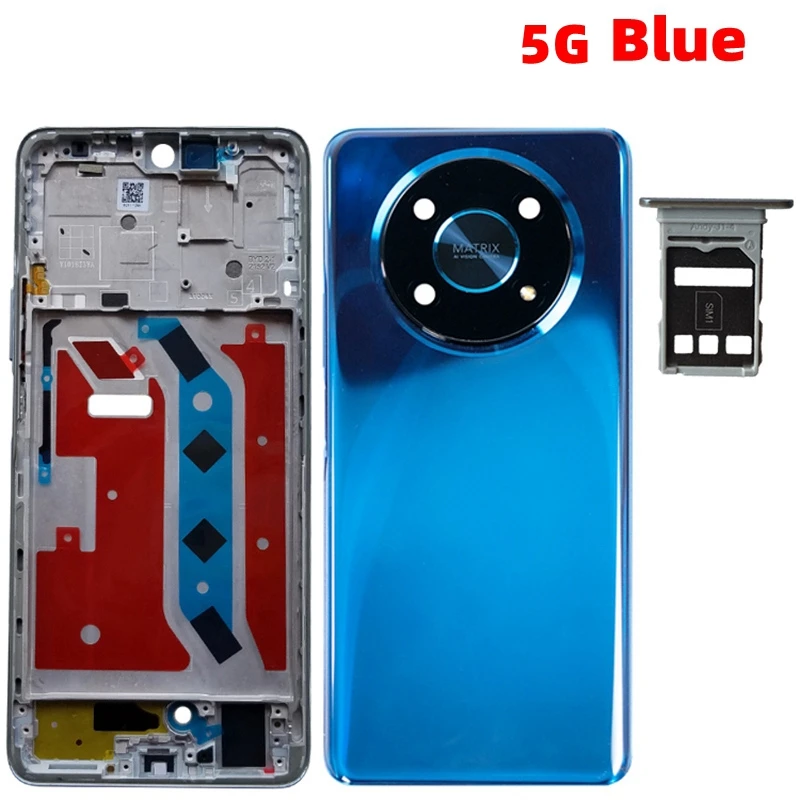 Full Housing Chassis For Honor Magic4 Lite 5G/4G LCD Front Frame + Rear Back Battery Cover Housing With Volume Button + Sim Tray