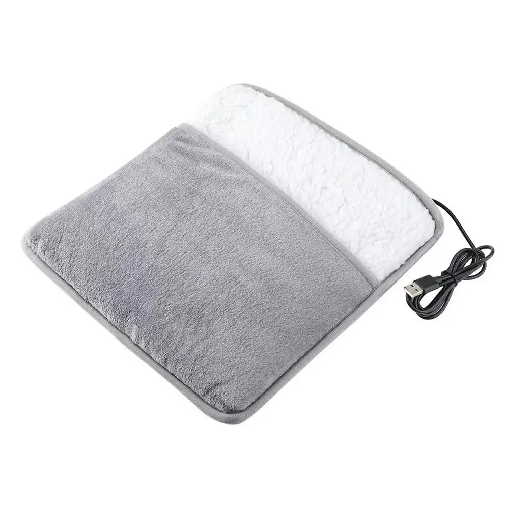 Winter Electric Foot Heating Pad USB Charging Soft Plush Washable Foot Warmer Heater Thermal Flannel Blanket Heated Mat Pad