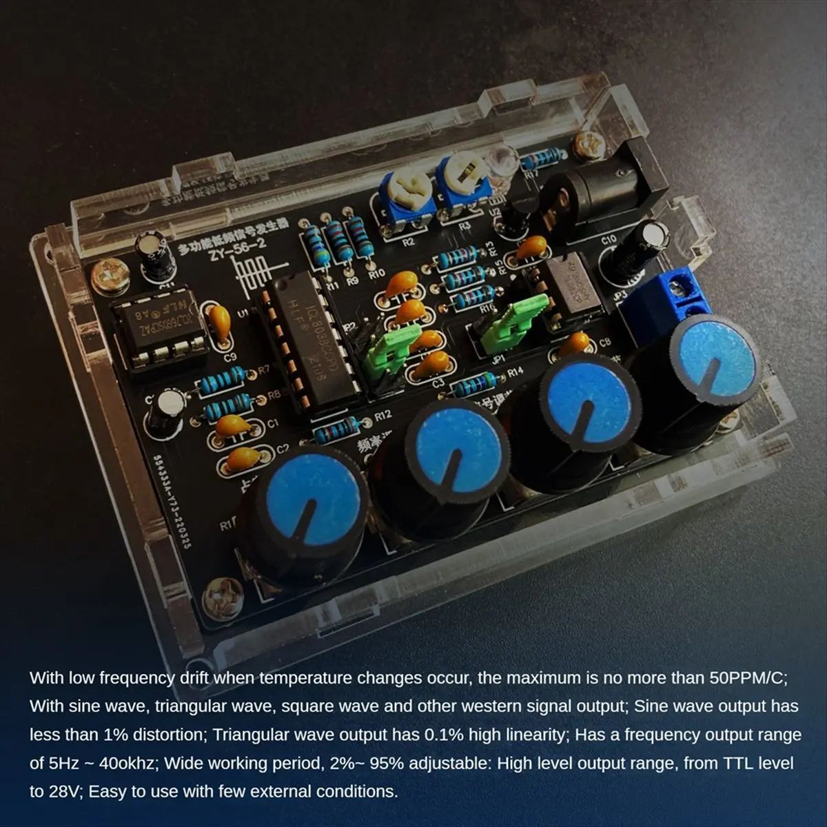 [On Sale]ICL8038 Function Signal Generator Module Sine Square Triangle Signal Generator DIY Welding Practice Kit US Plug
