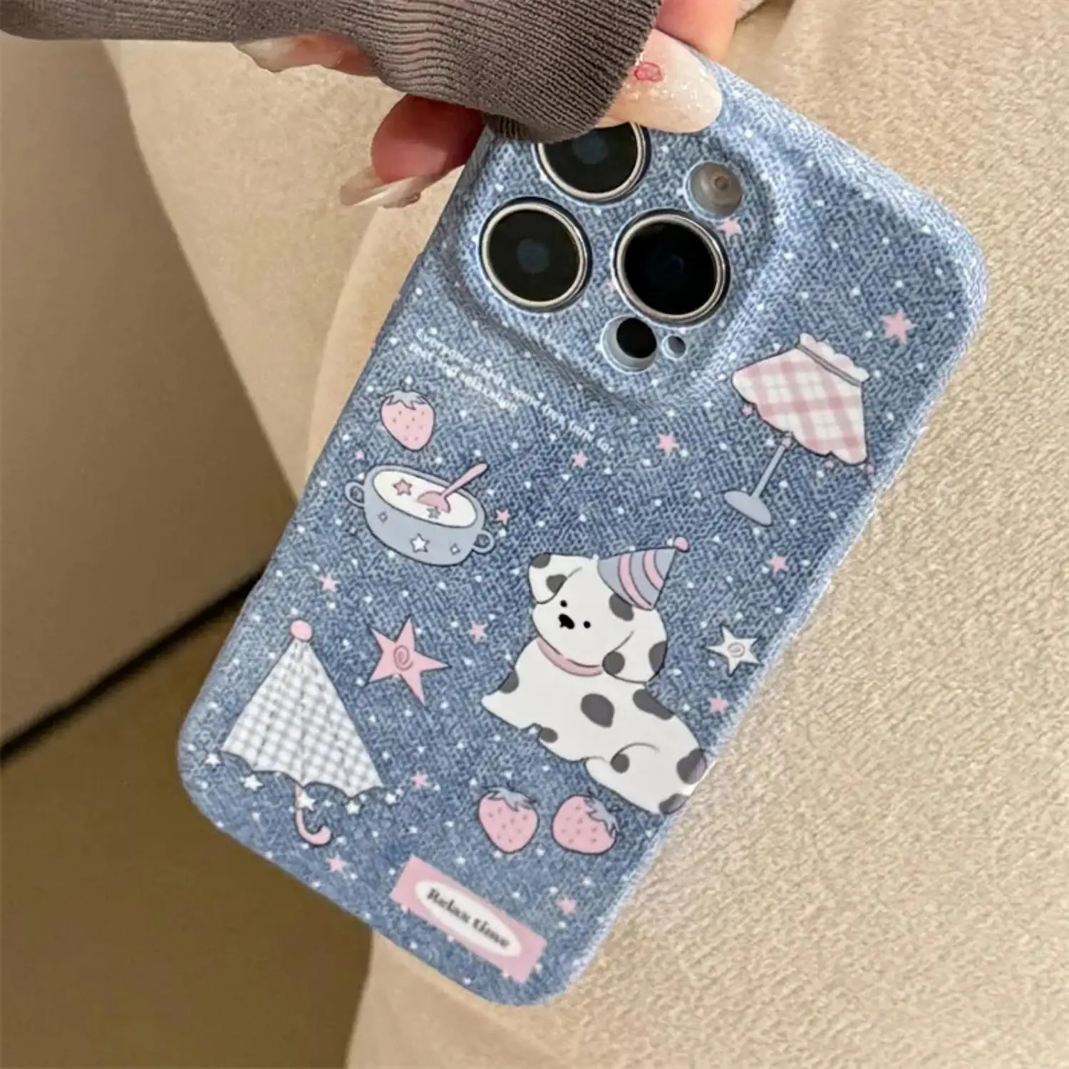 パーソナライズされたカウボーイスターアンブレラパピーフォンケース iPhone 17 16 15 14 13 12 11 Pro Max Y2Kカバー 落下防止 インスヒーリング