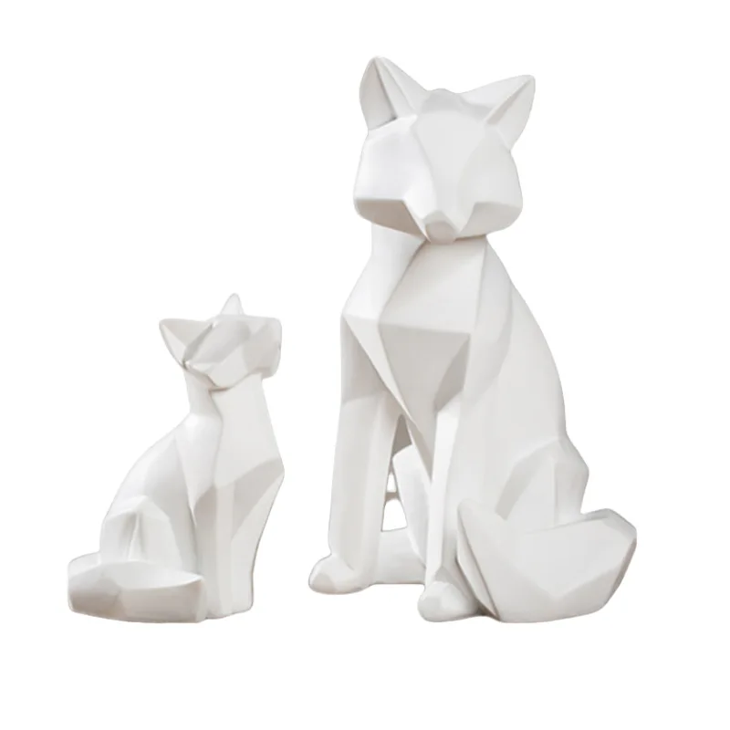 

Nordic decorative ornament creative white fox simulation animal resin handicraft home decoration desktop ornament