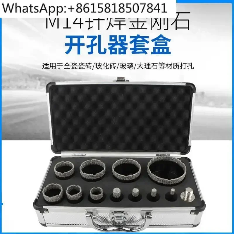 M14 brazed diamond hole opener set marble granite tile reaming angle grinder drill bit