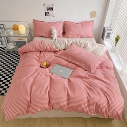 Home Bedding Comforter 150x200 Stripes Multi-size Quilt Cover Polyester Duvet Cover Single Queen Size with with Pillowcase