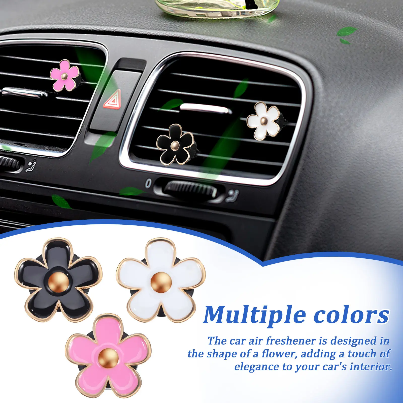 

6 Pcs Automotive Vent Clip Air Freshener Car Conditioning Ac Clips Fresheners Interior Flower Accessories Aesthetic