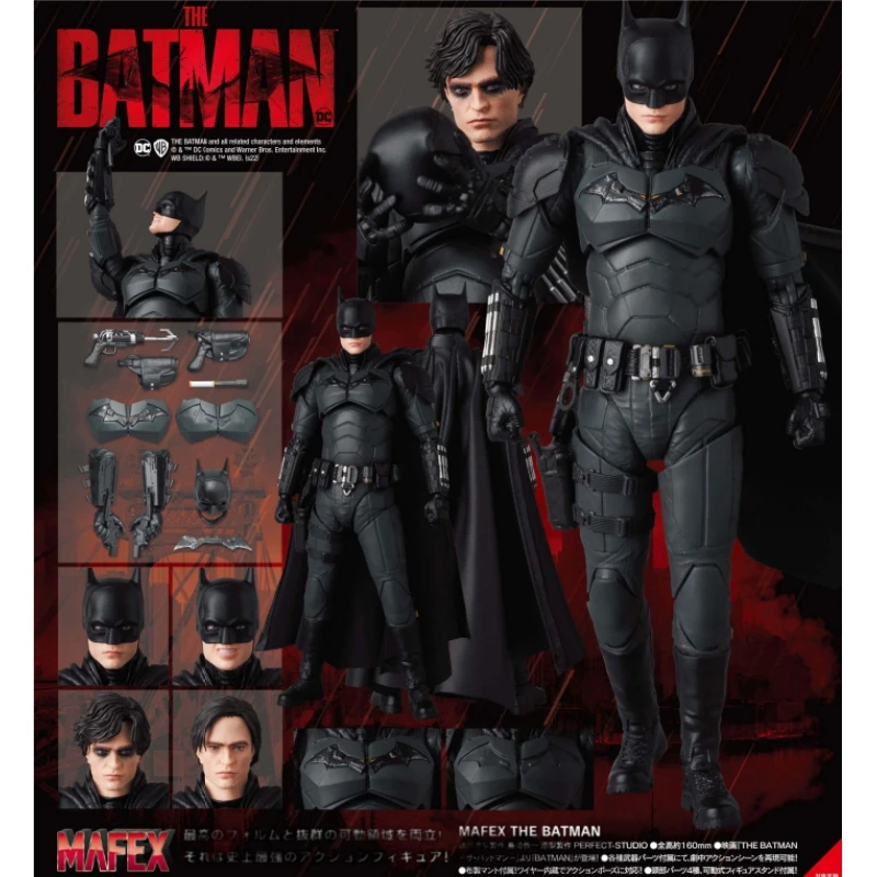 In Stock Dc Hero Batman Figurine Mafex Batman Movie The Batman Pattinson 6-Inch Action Figure Desktop Collection Boy'S Gift