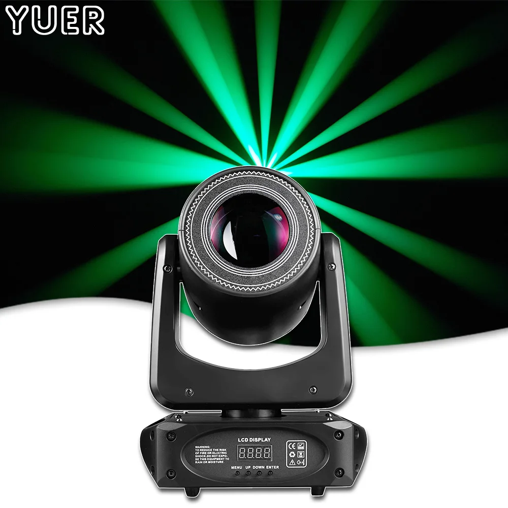 

YUER 100W Beam Spot Moving Head 18 Prism DMX512 Party Stage Lighting For Holiday Wedding Events 15 Gobos 8 Colors Dj Music Disco