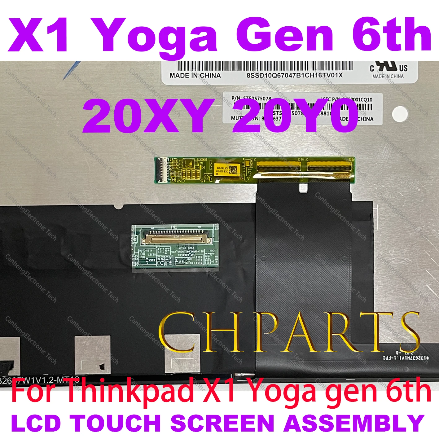 Imagem -03 - Lenovo-thinkpad x1 Yoga Gen Laptop Touch Screen Montagem Lcd Display Wuxga 1920x1200 Wquxga 3840x2400 Gen 6
