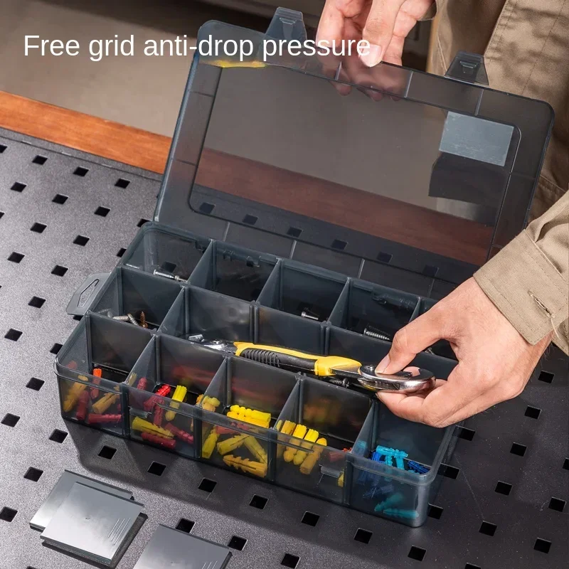 Deli 1 PCS Plastic Storage Boxes Screw Craft Jewelry Accessories Organizer Box Slots Adjustable Packaging Transparent Tool Case