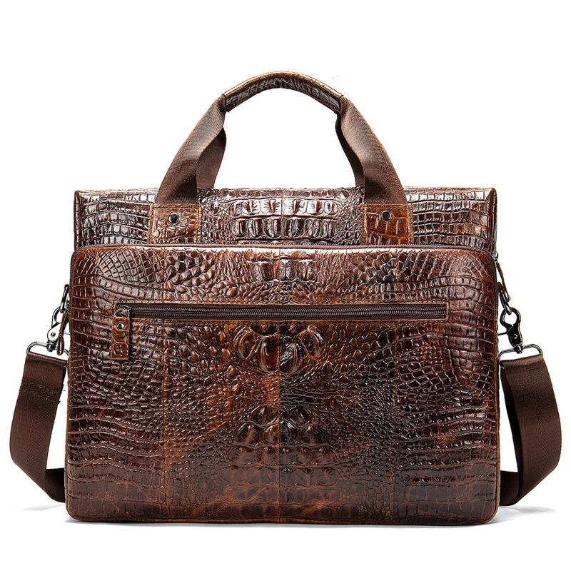 Messenger Bag Men Shoulder Bag Genuine Leather Casual Male briefcases laptop Male bussiness Alligator bags for Men 5555