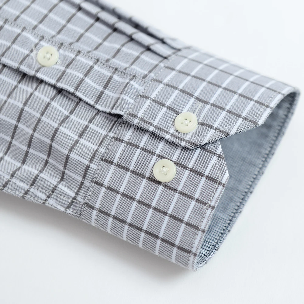 Classic Embroidered Striped Cotton Blend Long Sleeve Shirt for Men - Regular Fit, - Machine Washable, Spring/Fall Weekend Casual