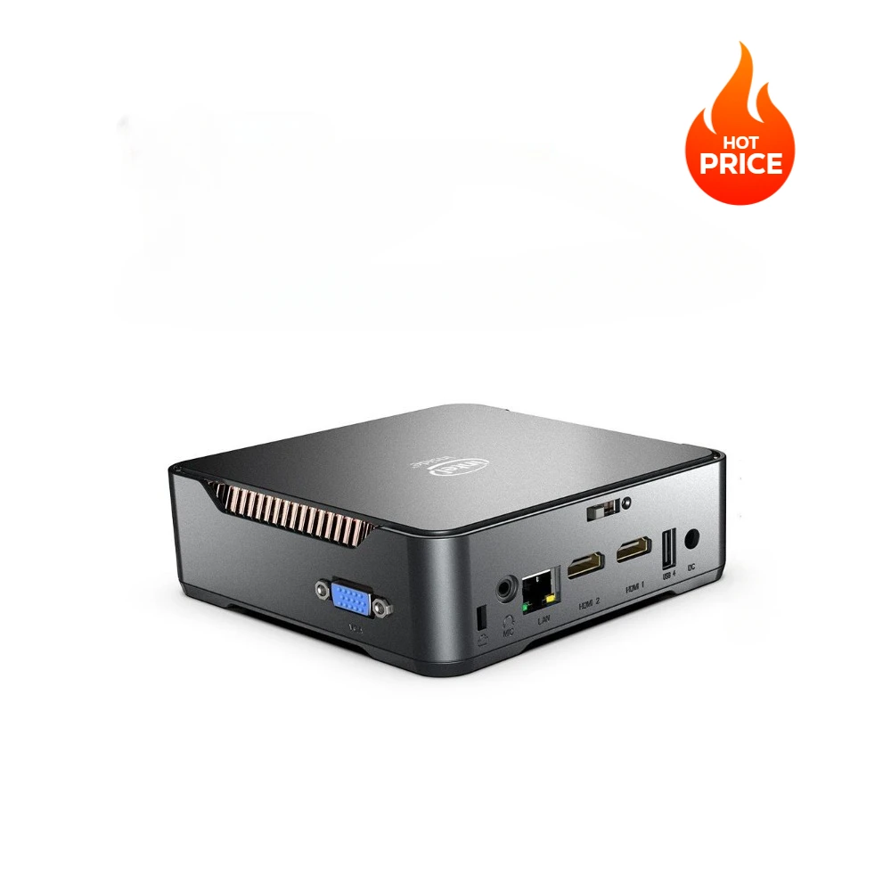 GK3V Quad Core Intel N3350 Windows 10 Mini PC 4GB RAM ROM 64GB WIFI 2*HD 1*VGA computadora de escritorio