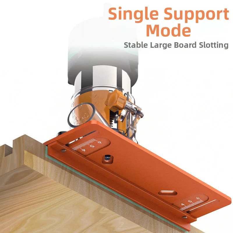 Aluminum Alloy Router Guide With Dual Scale, Precision Woodworking Fence For Straight Cuts, Orange Trim Plate 210x168mm
