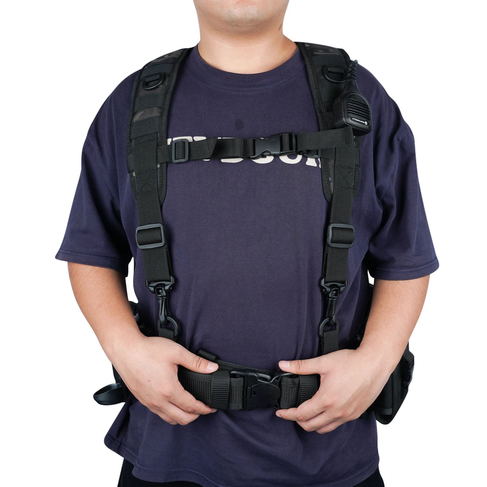 MELOTOUGH Tactical Police Suspenders for Duty Belt Harness Law Enforcement with Adjustable Strap and 4 Tool Belt Loops