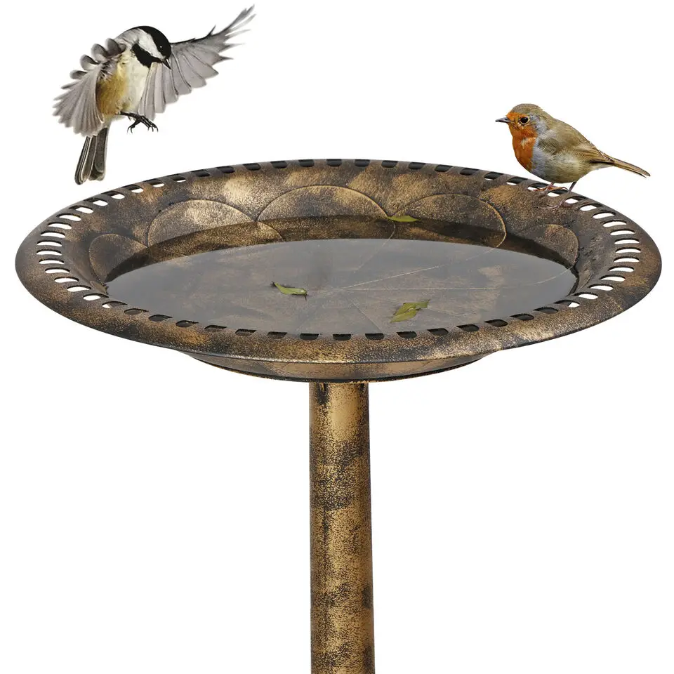 28" Vintage Birdbath Height Pedestal Durable Bird Bath Yard Garden Decor