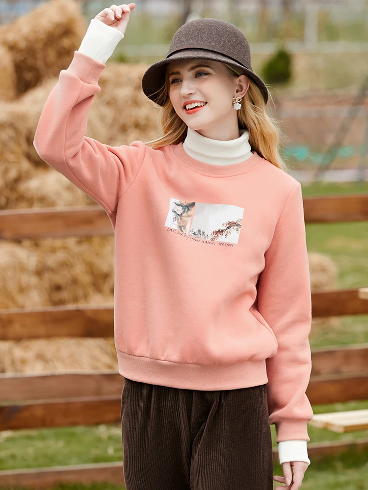 I BELIEVE YOU Fleece Hoodies for Women Autumn 2022 New Thicken Turtleneck Pullover Patchwork Long Sleeves Sweatshirts 2214194102