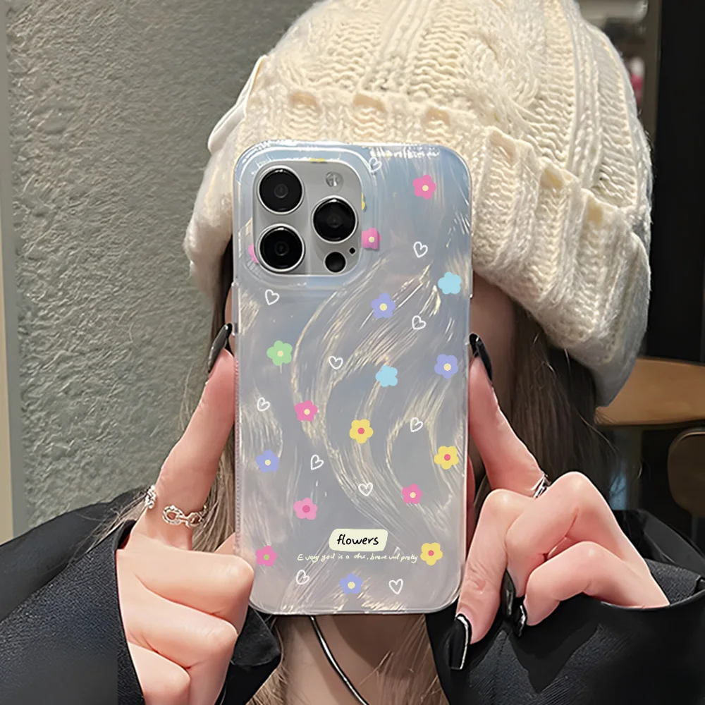 Luxus Blume Telefon Fall Für iPhone 17 Pro Max 16 13 11 15 14 Plus 12 17 Air 16promax 15promax 17promax Harte IMD Funda Abdeckung