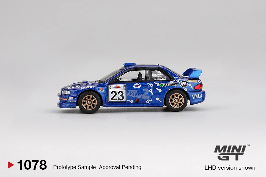 MINIGT 1/64 Subaru Impreza WRC99 # 23 2000 Acropolis RallyMGT 01078-CH Auto Legering Motorvoertuig Diecast Metaal Model Kinderen Speelgoed Jongens