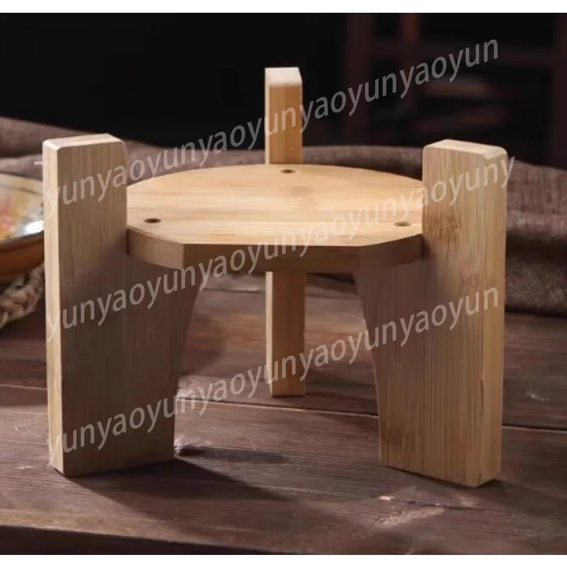 Natural Wooden Wine Bottle Rack, Non-slip Bamboo Wine Jar Bracket, Home Desktop Decoration Display Rack