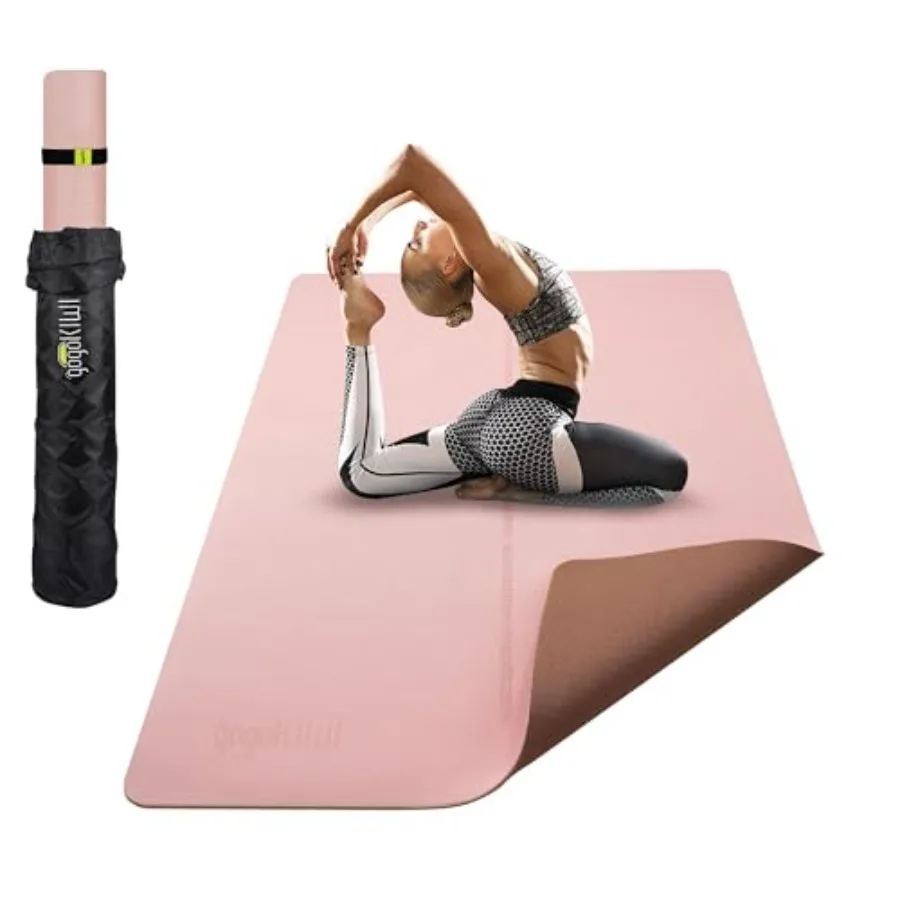 

Большой коврик для йоги 6'x4' толщиной 1/4-1/2 дюйма, сверхширокий, для домашних тренировок, йоги, пилатеса, растяжки и фитнеса на полу