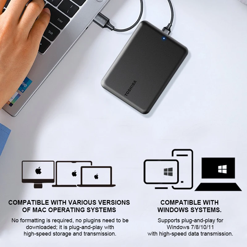 Toshiba External Hard Drive 2.5 Portable Hard Drive HDD 4TB 1TB 2TB USB3.0 for Desktop PC Mac Laptops Gaming Consoles TV PS5