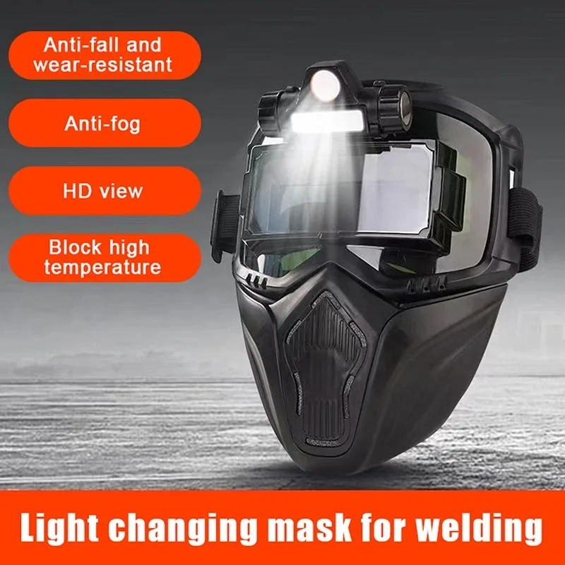 Auto Darkening Welding Glasses Work Protective Adjustable Band Impact Resistant Welder Mask Face Shield Equipment Face Protector